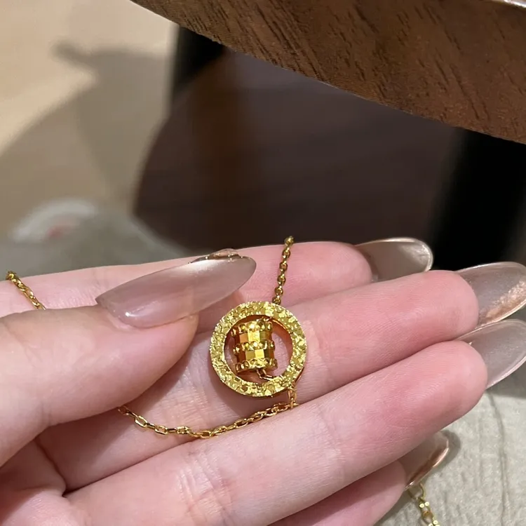 合金项链 金店同款璀璨小蛮腰圆环项链简约时尚气质女生百搭项链