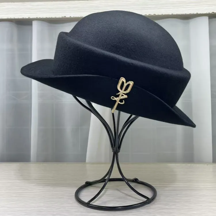 羊毛小礼帽女秋冬气质名媛风盆帽小众气质百搭贝雷帽