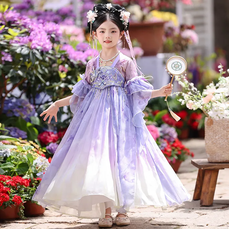 （蝴蝶梦）女童汉服夏季新款中国风仙气襦裙儿童连衣裙古风超仙襦裙