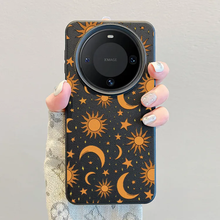太阳月亮适用华为Mate60Pro手机壳创意mate70软皮纹P70防摔保护套
