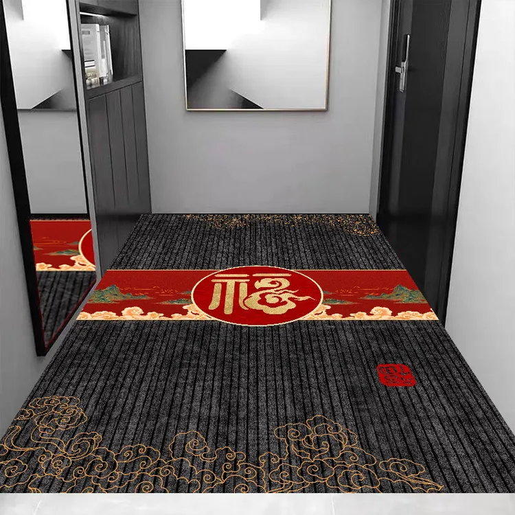 升级加厚中国风100*140厘米除尘入户防滑吸水地垫好搭理门垫