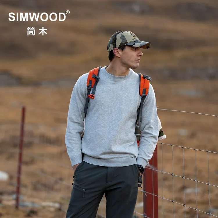 SIMWOOD/简木【合体】12针羊毛混纺防静电半高领长袖毛衣S12250523