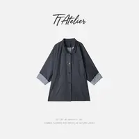TT设计师【水清风】日系高级感皱感肌理感中长款风衣TT190703