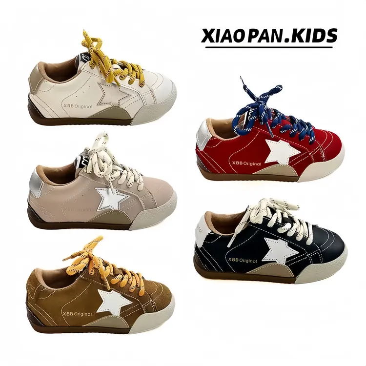 儿童时尚复古星星鞋2025秋季新款男童软底德训鞋女童休闲阿甘鞋潮