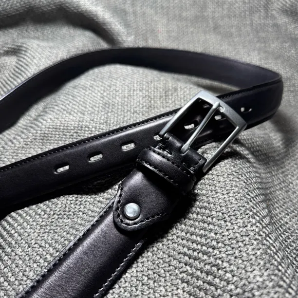 真皮腰带休闲百搭加厚双面皮带简约风纯钢针扣水染植鞣牛皮男女款