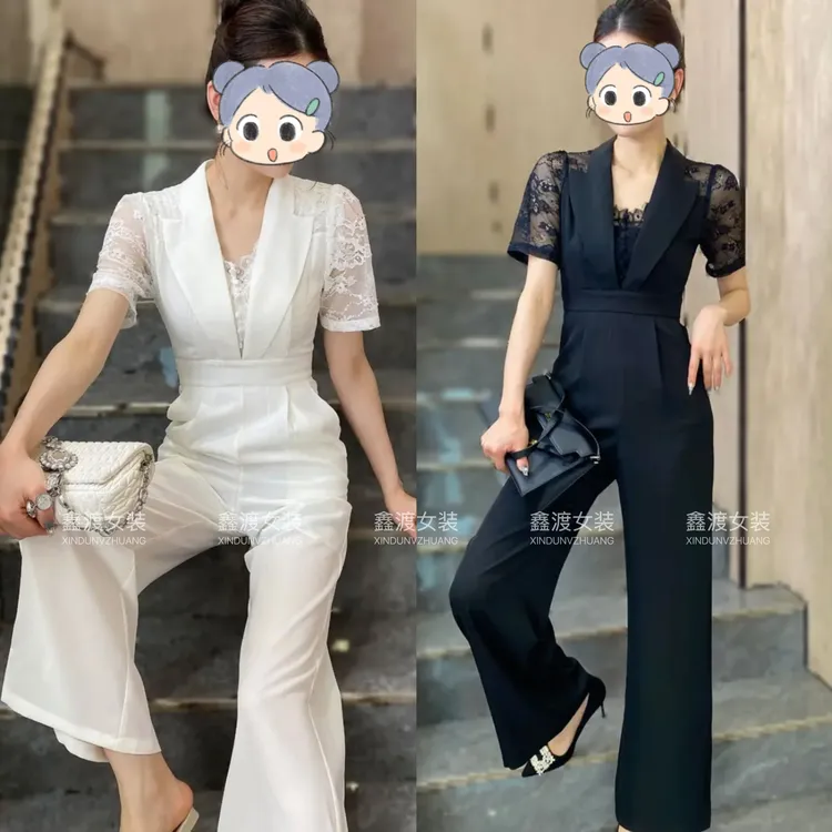 2025春夏新款时尚显瘦气质女士网红洋气连体裤百搭款D6753