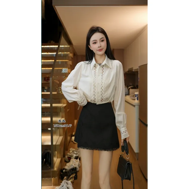 磊磊【千金格调】短裙 重工蕾丝设计西装短裙裤裙#6635