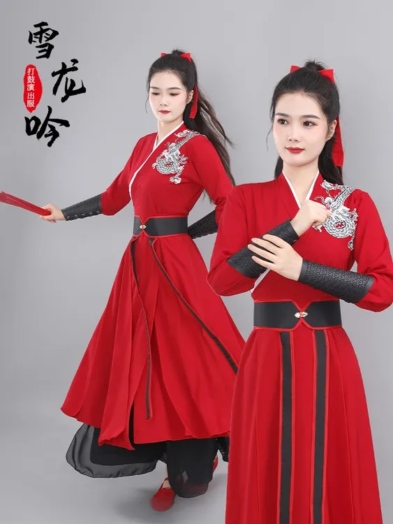 雪龙吟演出服新款花木兰打鼓服装女侠客中国舞服夏辉同款跳舞