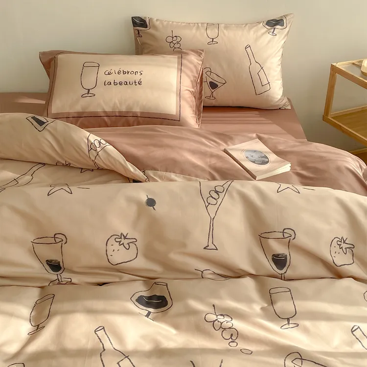 微醺电影 原创韩系全棉60支四件套长绒棉床单被套三件套轻复古风