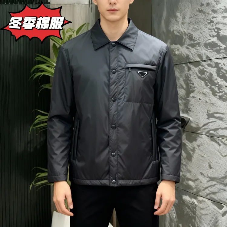 2025冬季新款男士休闲百搭二棉夹克棉服轻奢保暖翻领简约时尚潮流