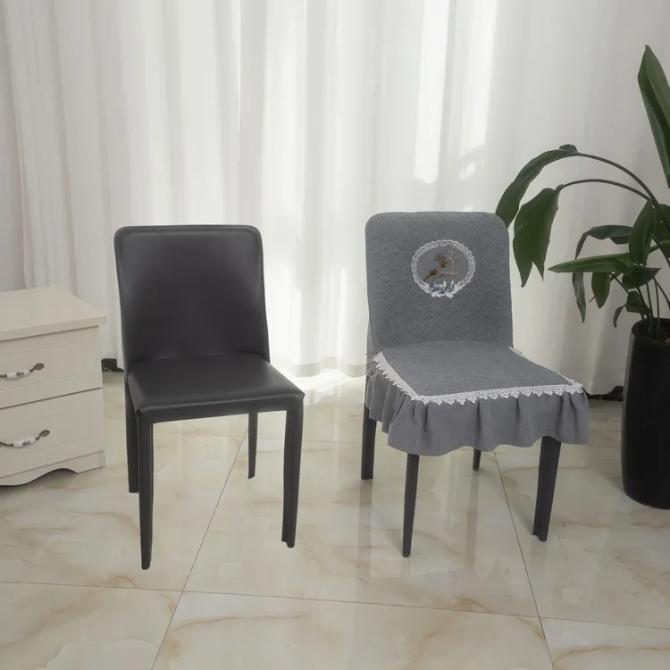 轻奢马鞍椅弧形全包防滑家用椅子套靠背一体四季通用