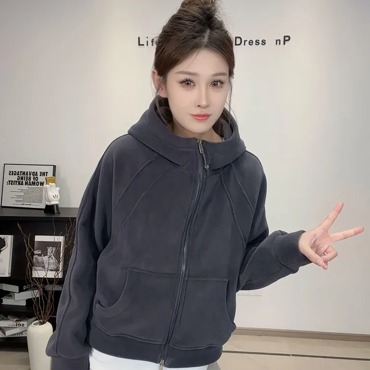 秋冬韩系小外套奥粒绒百搭休闲宽松设计感小众女款外套