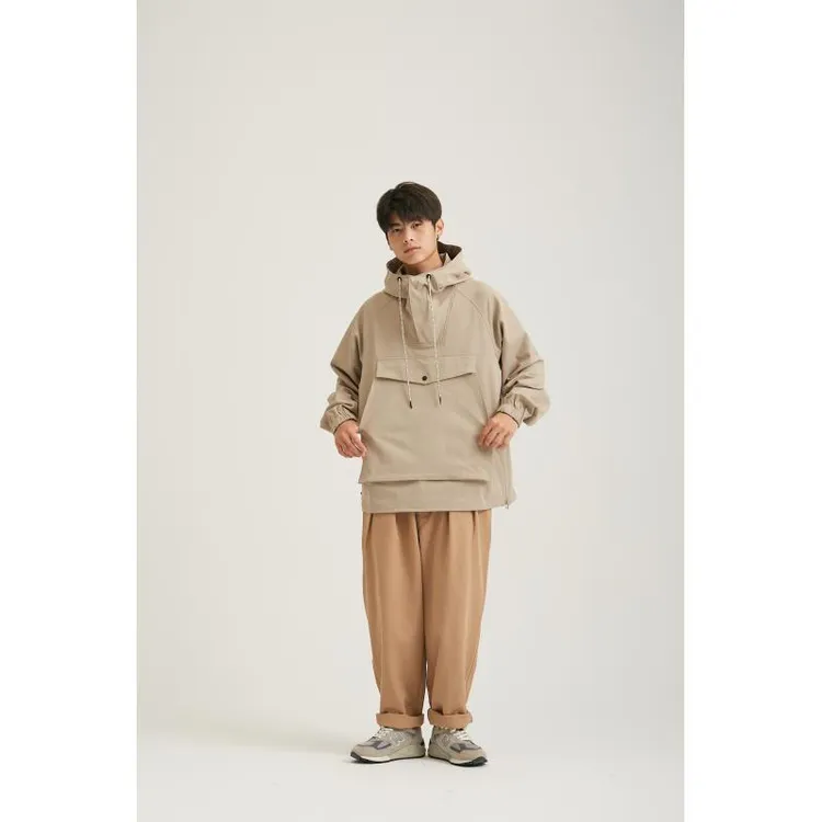 情侣大口袋美式休闲连帽夹克时尚宽松潮流套头卫衣 197