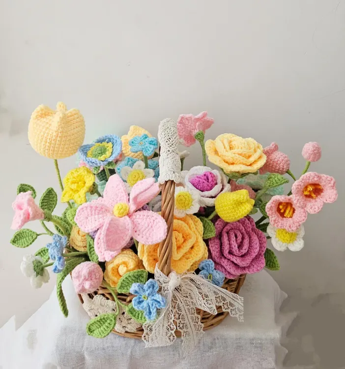 春天花会开 手工花篮