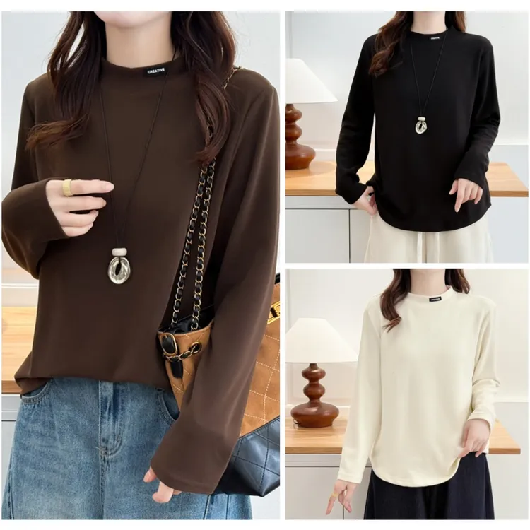 110-195斤大码女装胖mm洋气显瘦保暖半高领冬装长袖T恤打底衫内搭