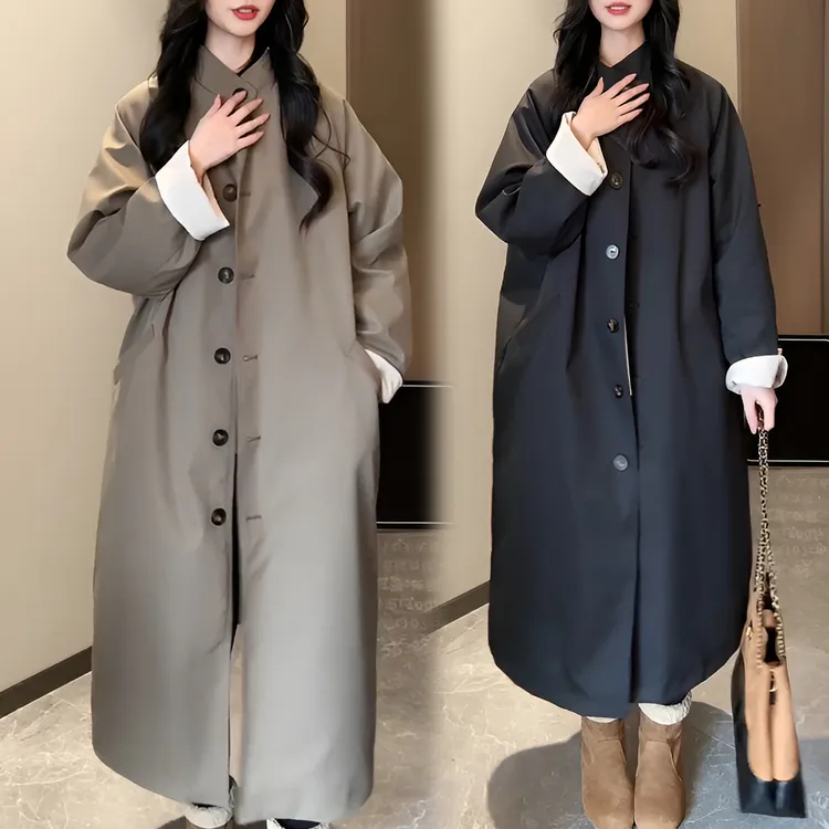 2025秋冬新款时尚气质中长款风衣女高级感韩版宽松显瘦大衣外套女