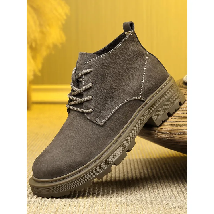 EAEOVNI男鞋秋冬靴男款大头皮鞋百搭时尚复古高帮男士休闲鞋