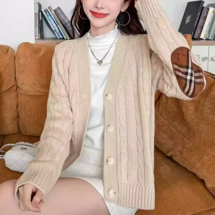 高端英伦风松弛感休闲秋冬新款毛开衫英伦老钱风名媛外套L11206