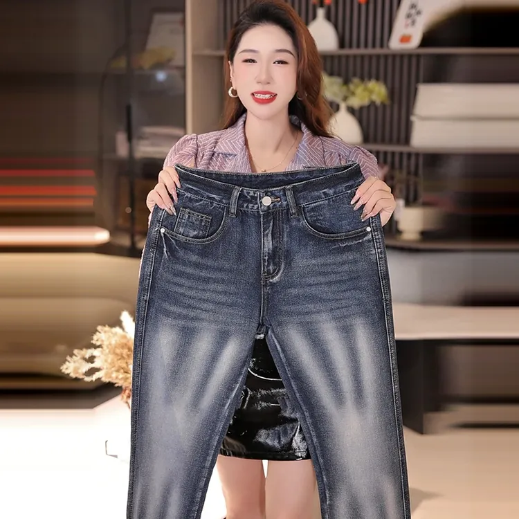 秋冬免烫水洗磨白男士牛仔裤时尚潮流轻奢宽松休闲百搭直筒裤男款