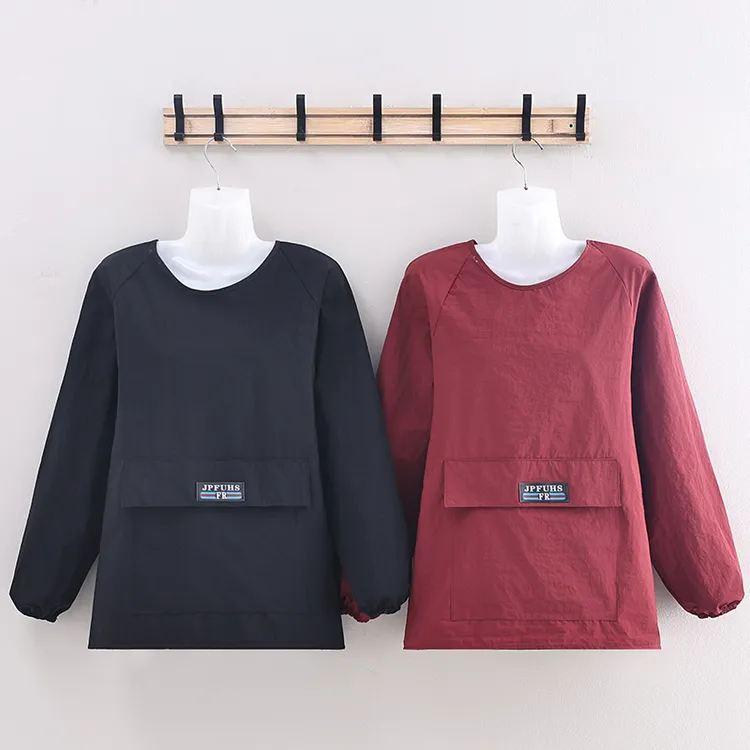 短款围裙长袖罩衣时尚防泼水透气厨房耐磨做饭防污家用围腰工作服