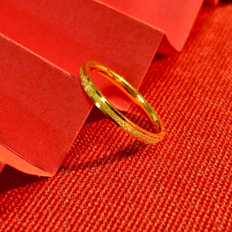 Chow Tai Seng/周大生足金三生三世戒指送女友订婚戒指送礼物