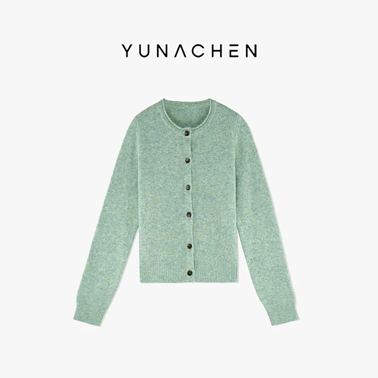 菠萝宝宝yuna【抹茶柔纱】独特彩纱混纺遮肉显瘦针织开衫YI27