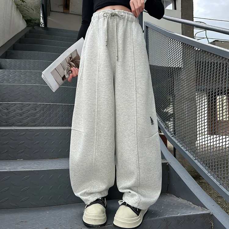 女童裤子春秋款2025新款洋气儿童秋装休闲卫裤中大童阔腿裤弯刀裤