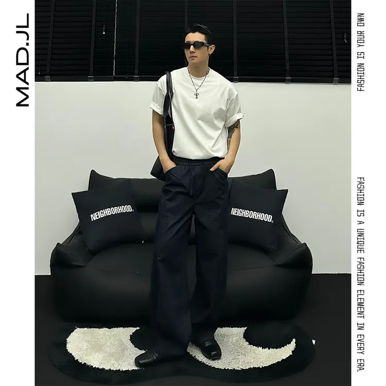 Mad25ss【莱赛尔福利】爽滑透气重磅纯色短袖T恤男女同款休闲上衣潮