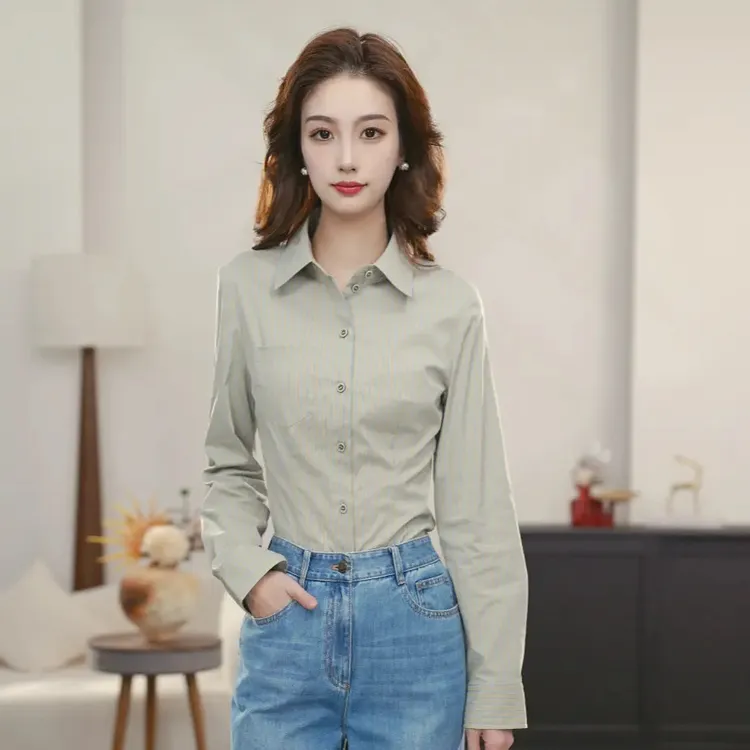 阿玛施AMASS 经典百搭女款内搭通勤收身显瘦阿玛施衬衫女530022