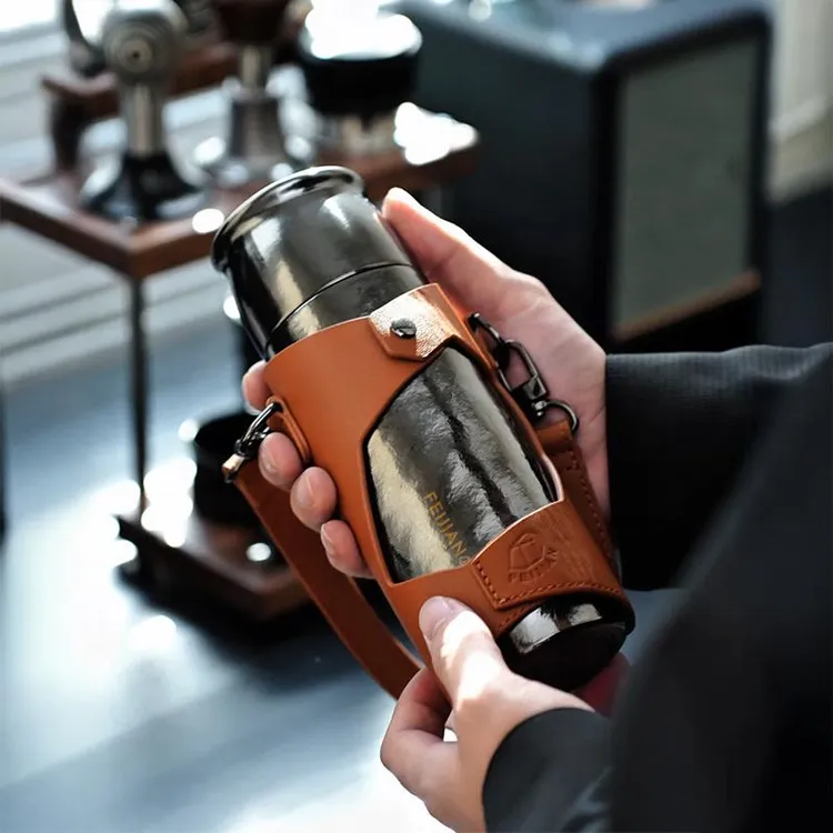 飞剑黑武士纯钛保温杯双层钛高档轻奢茶水分离焖泡茶水杯子送礼男