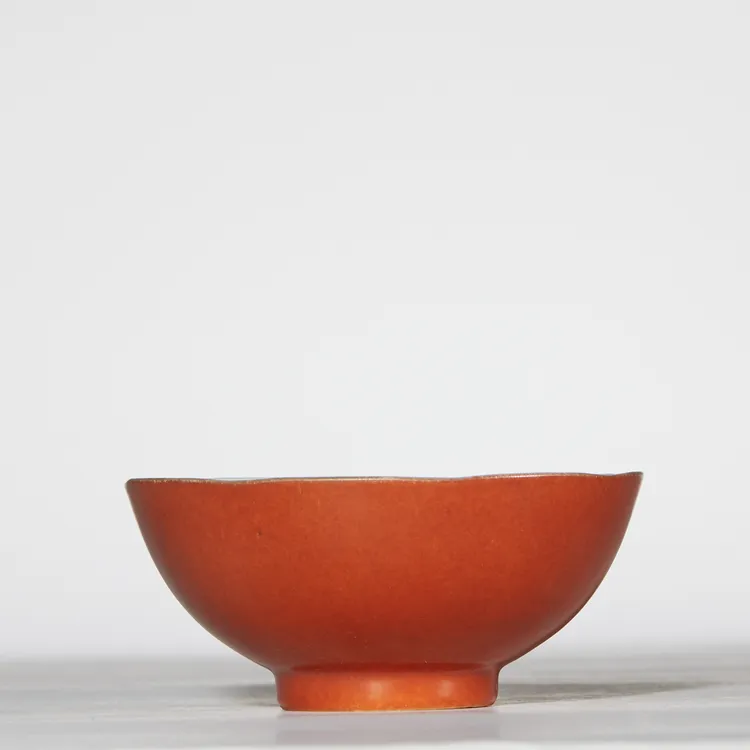 【预展勿拍】24、清 珊蝴红釉茶圆【祥德69拍卖】