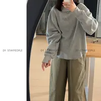 DY【面膜卫衣】太舒服了亲肤柔软透气螺纹设计纯色廓形显瘦打底卫衣