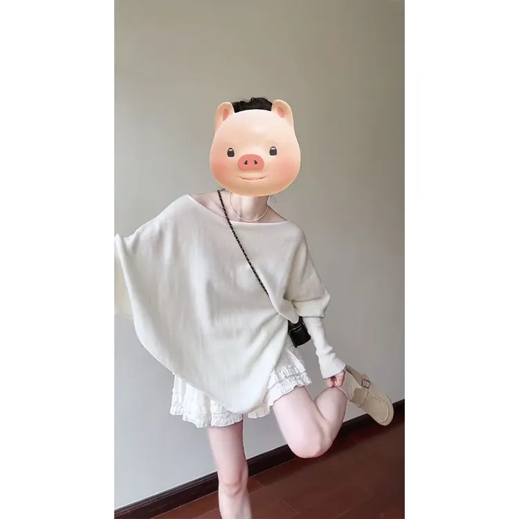 韩系甜美少女2025夏季新款可爱长袖圆领上衣配显瘦百搭高腰半身裙