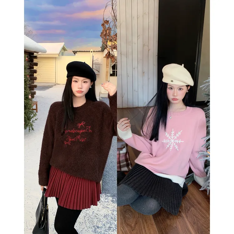 月半鱼【云柔】韩系毛呢百褶半身裙微胖高腰显瘦百搭A字风琴裙女