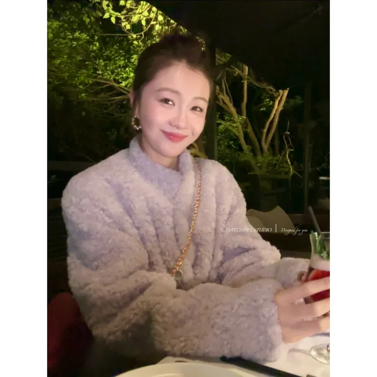 【DATOUHEI 秋冬新品】“芋泥卷"双面穿仿皮草外套D225I17801