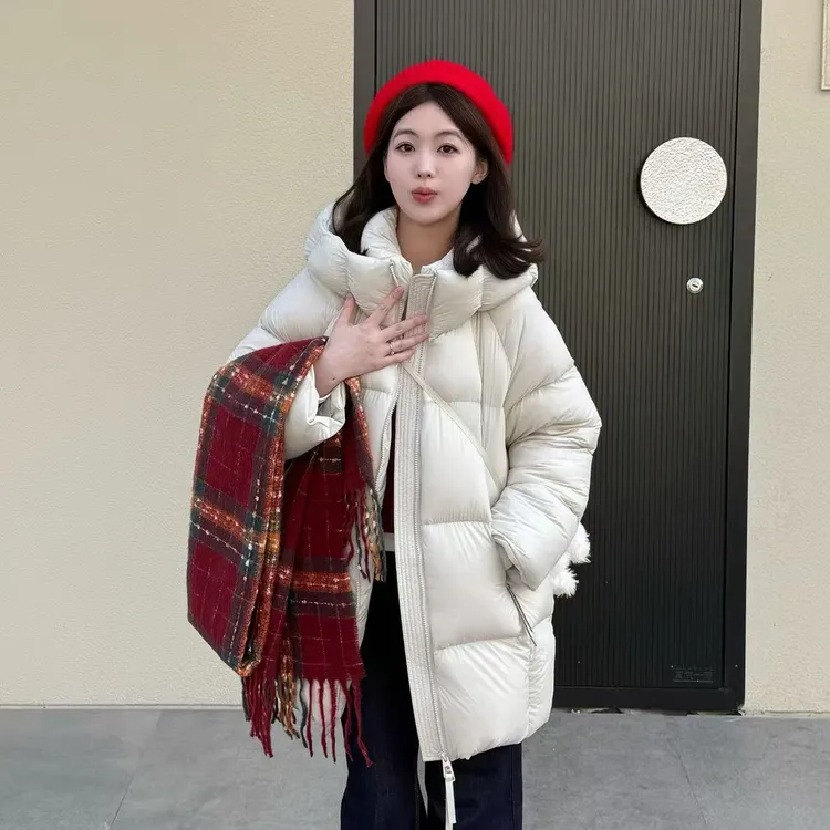 YAYA/鸭鸭2026年新款羽绒服泡芙款韩版加厚中长款时尚新国标90绒