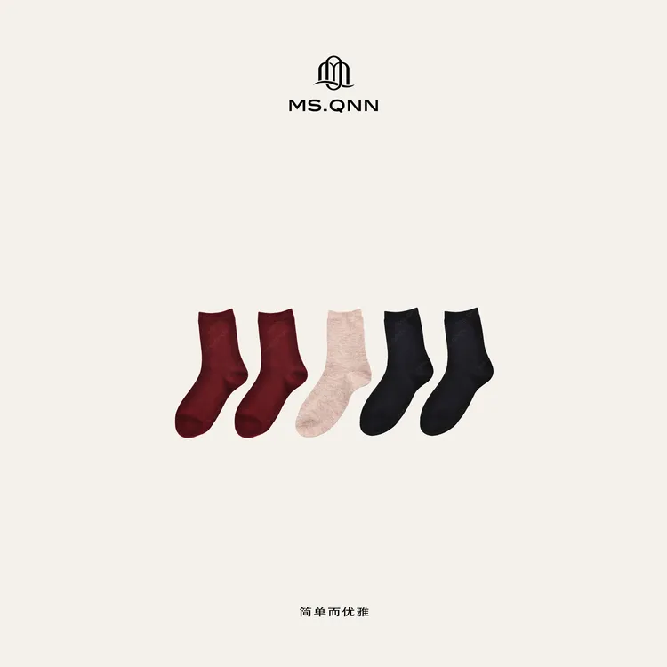 Ms.Qnn“羊毛女袜”羊毛精纺抗抑菌保暖秋冬女袜 37S716 Q姐