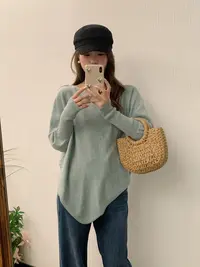 针织秋季长袖加绒加厚款毛针织衫时尚宽松百搭休闲