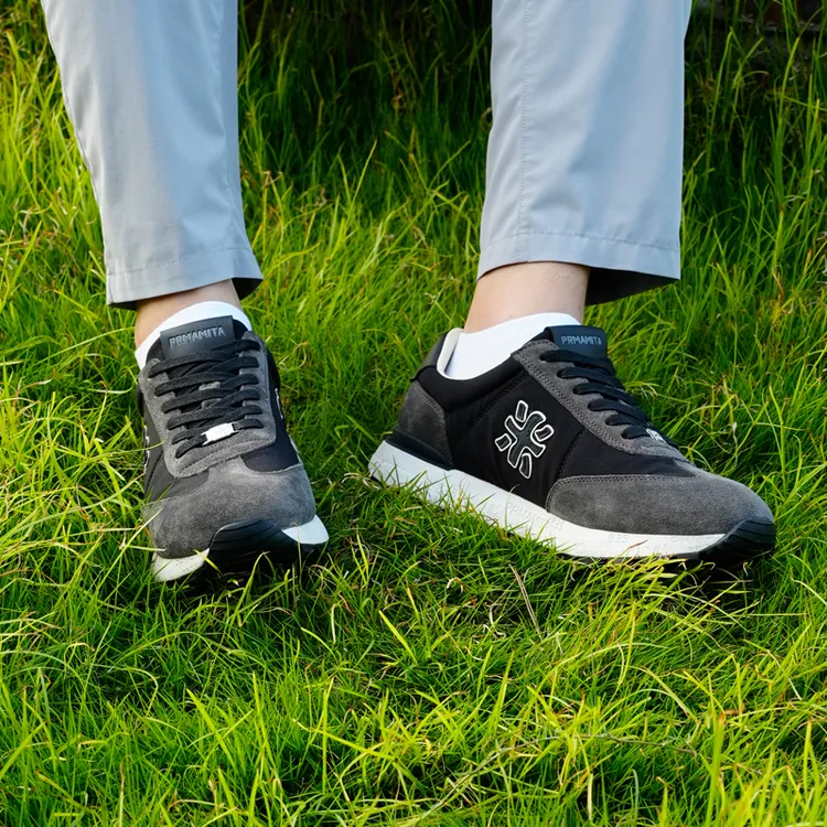 PRMAMITA高端阿甘鞋男款25新款百搭休闲鞋透气低帮男士米字鞋616