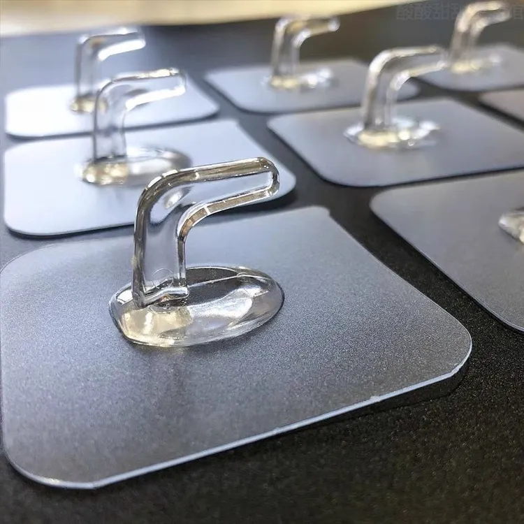 挂钩强力胶免打孔厨房透明壁挂贴墙钩子衣帽粘钩