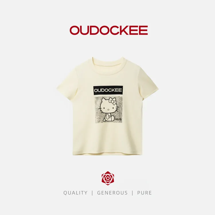 OUDOCKEE 鸥鸥【棉】KT猫 短袖T恤上衣时尚潮流可爱 T2502U362T