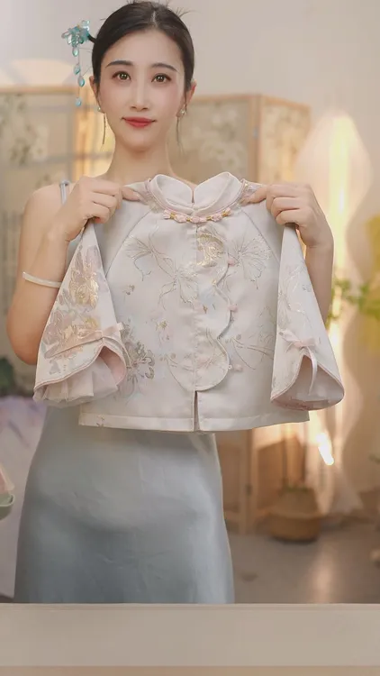 现货【浮光】SC568女童2025新中式蝴蝶刺绣国风外套牛仔裤套装