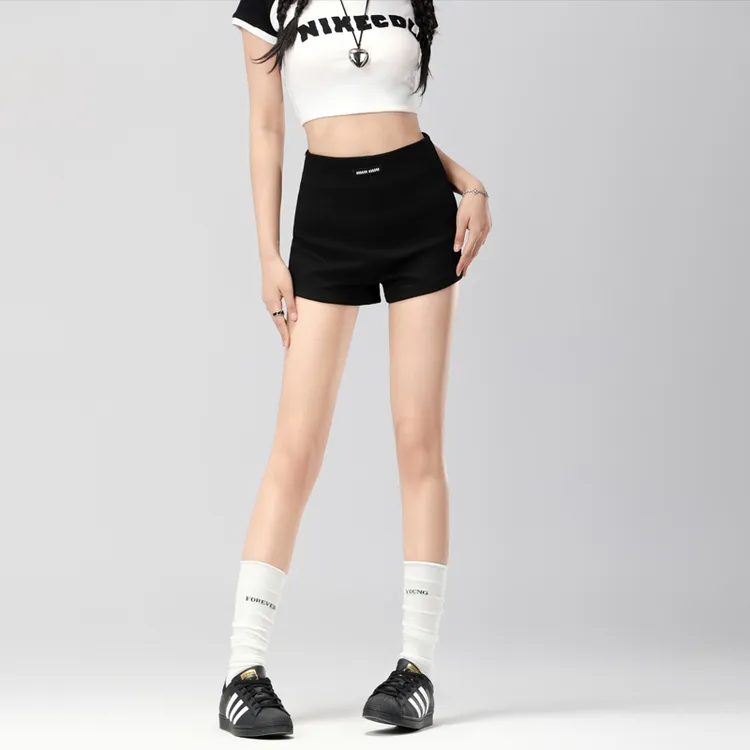 韩系紧身休闲短裤女款夏季显瘦翘臀百搭修身丰胯提臀高腰直筒热裤