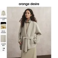 【风迹大衣】orange desire一手长不对称翻领毛呢外套OD2EWWW6028