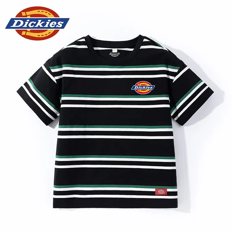 Dickies童装男童t恤短袖夏季儿童夏季条纹圆领半袖男孩夏装上衣潮