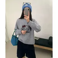 【燃燃定制】150小个子卡通KT猫提花毛衣女秋冬短款休闲毛针织衫