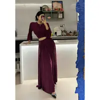 【你伍老板娘】“落日沙丘”气质套头褶皱灯笼袖短款➕长款半身裙