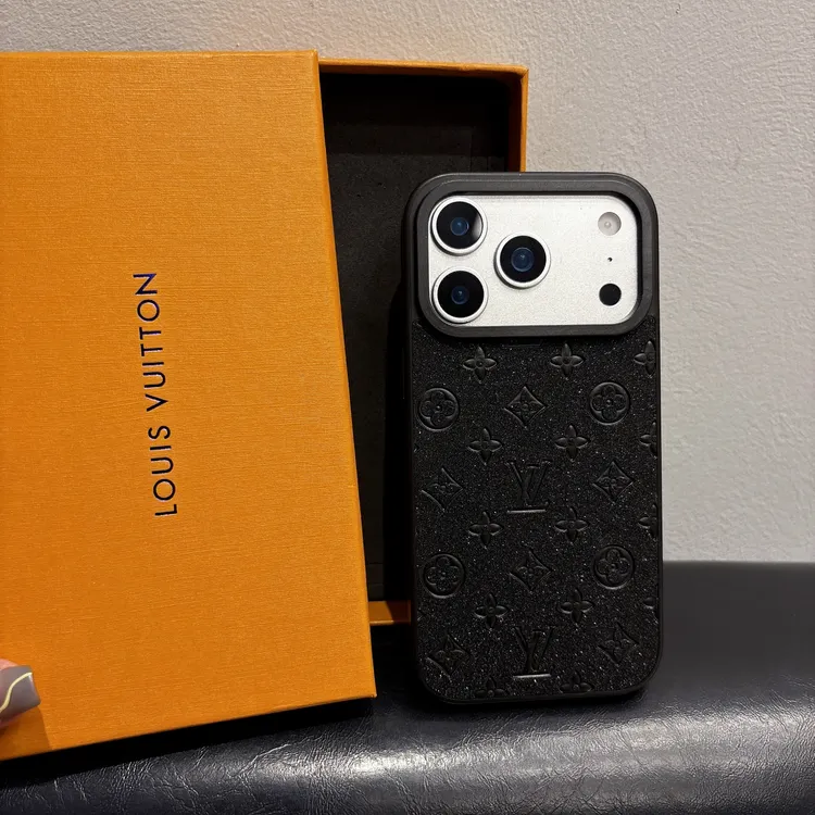 高级闪粉iPhone17promax手机壳16老花保护套15皮质14潮牌lv13适用