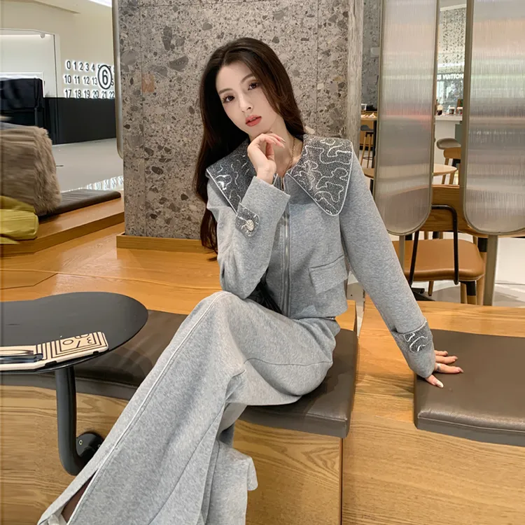 轻奢小众高级感女装小香风时尚气质减龄休闲阔腿裤两件套装女春秋