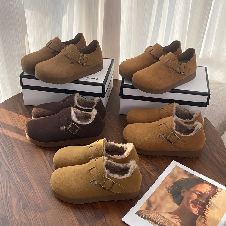 XGXC复古文艺勃肯包头半拖秋冬新款百搭休闲舒适软底勃肯女拖鞋J